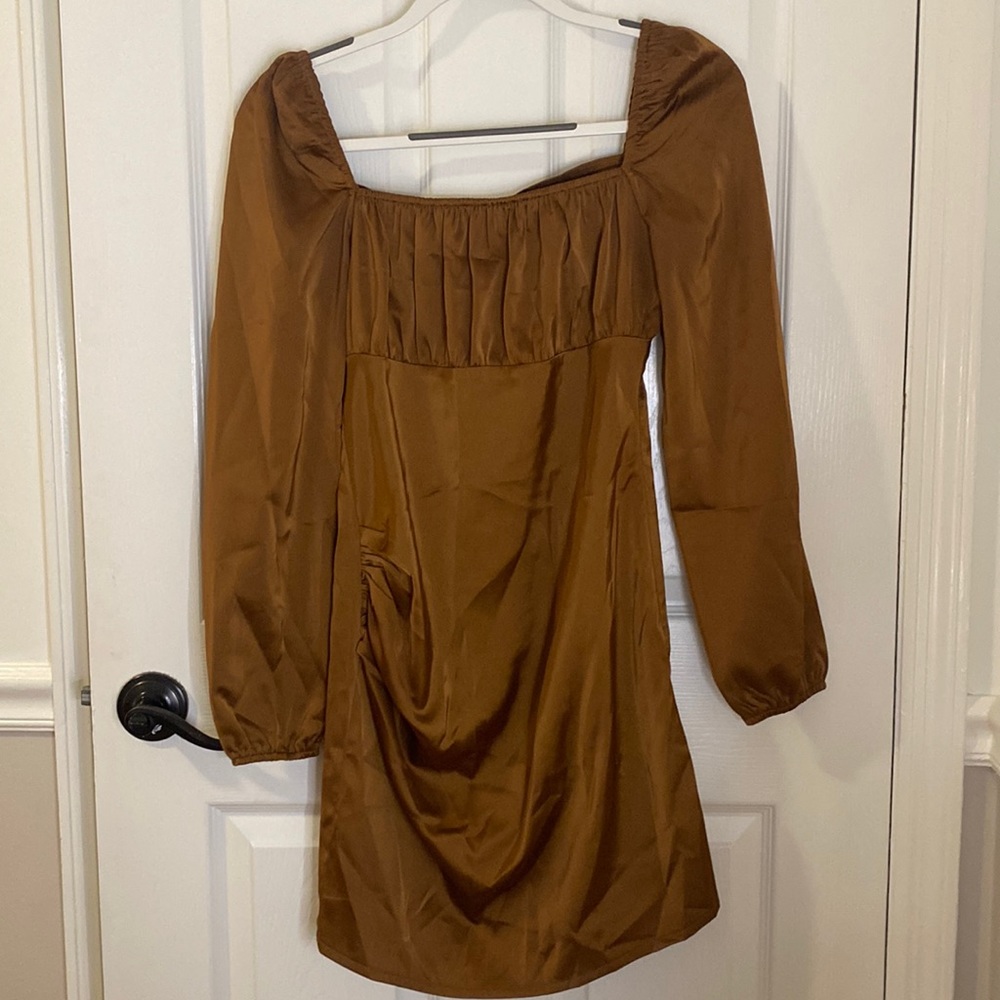 Brown a-line dress